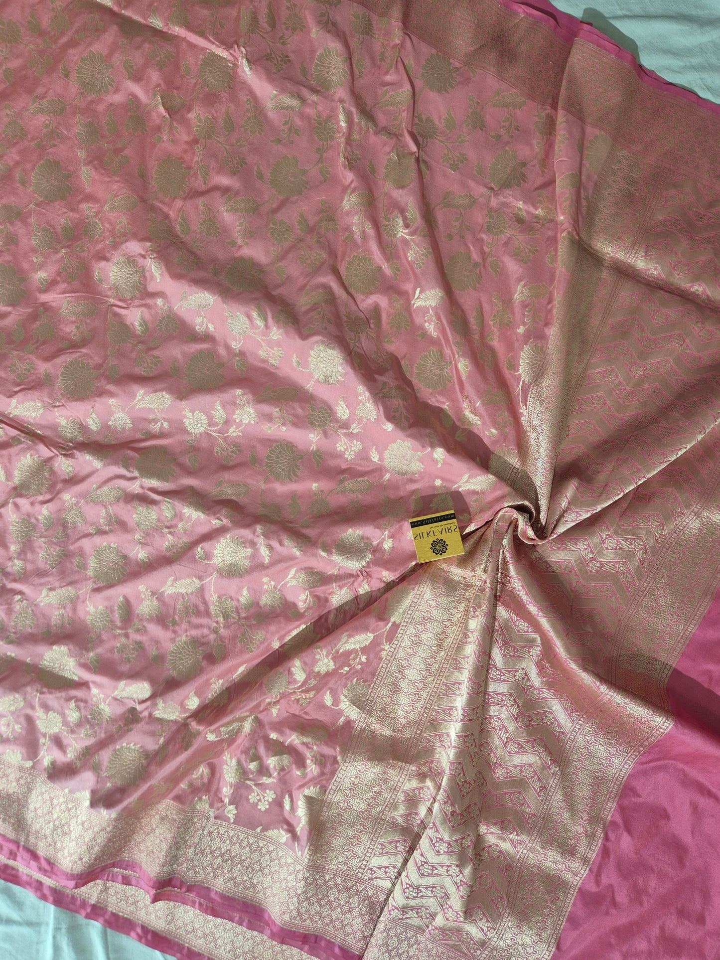 Pure Katan Silk Banarasi Handloom Saree -All Over Work