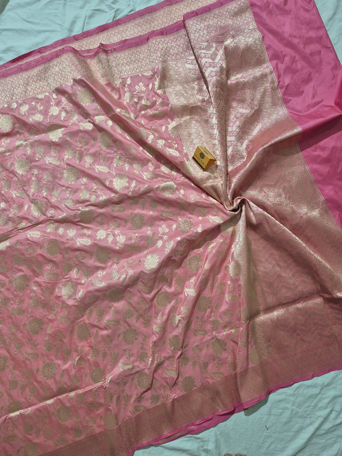 Pure Katan Silk Banarasi Handloom Saree -All Over Work