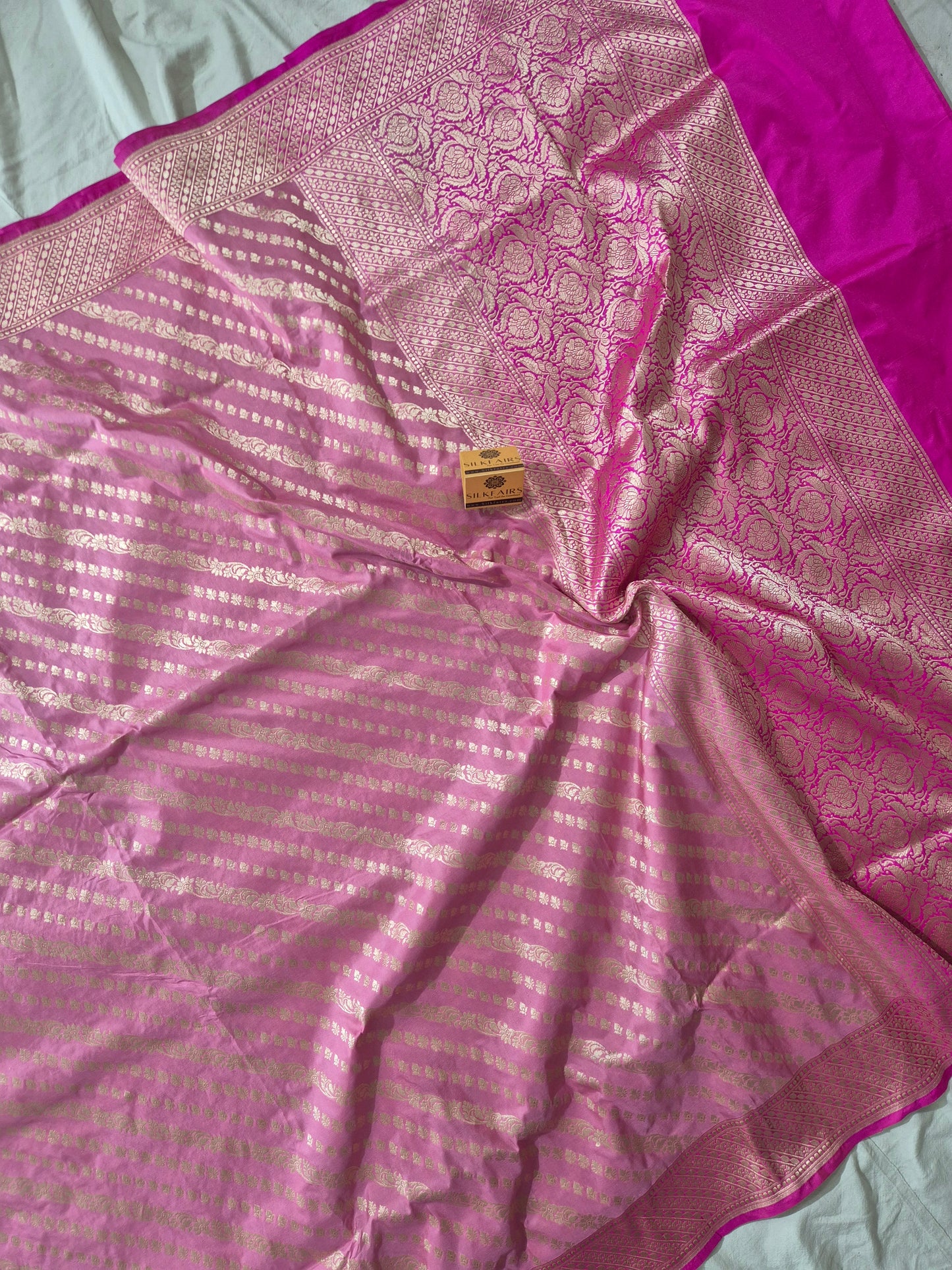 Pure Katan Silk Banarasi Handloom Saree -All Over Work