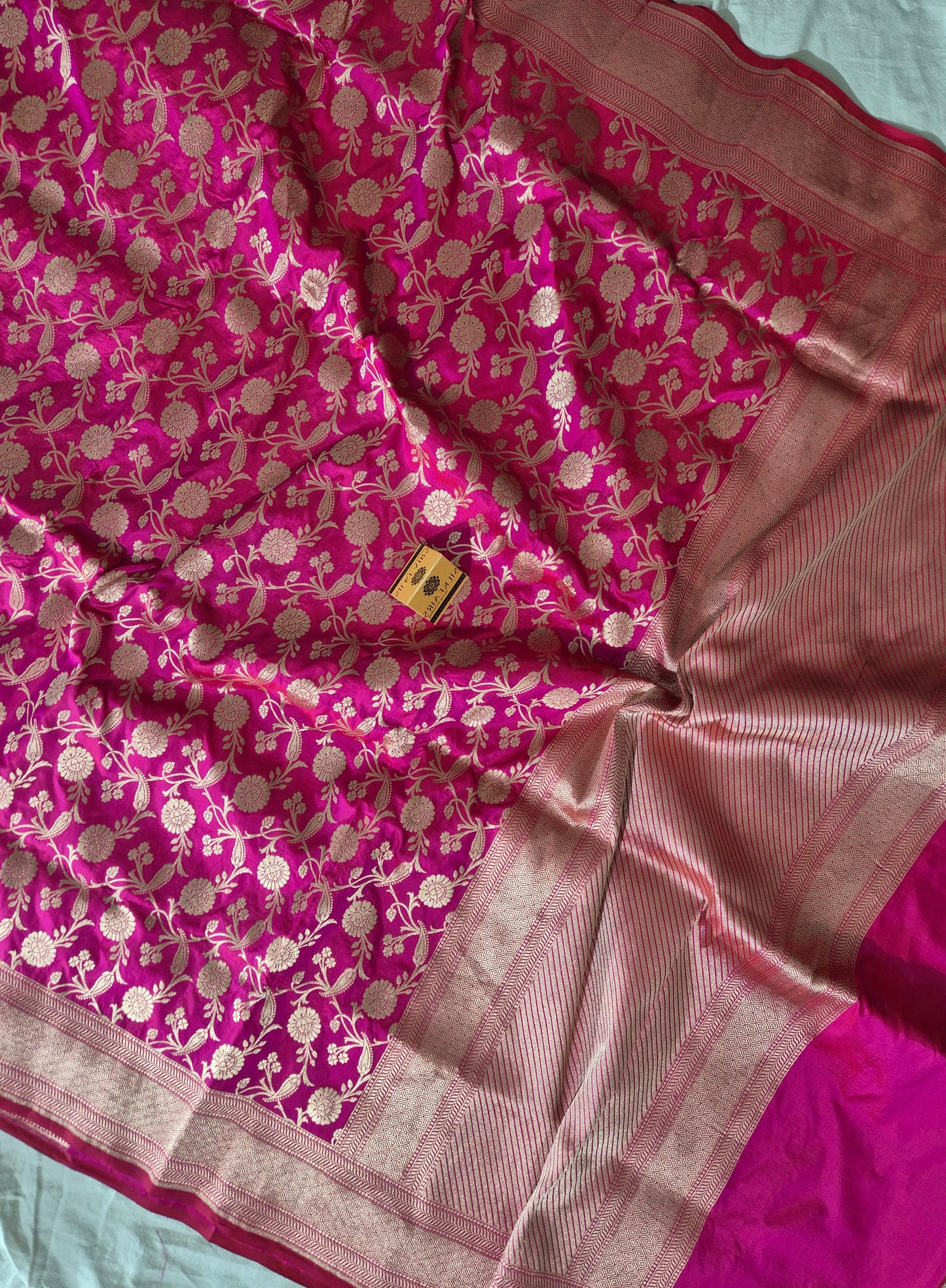 Pure Katan Silk Banarasi Handloom Saree -All Over Work