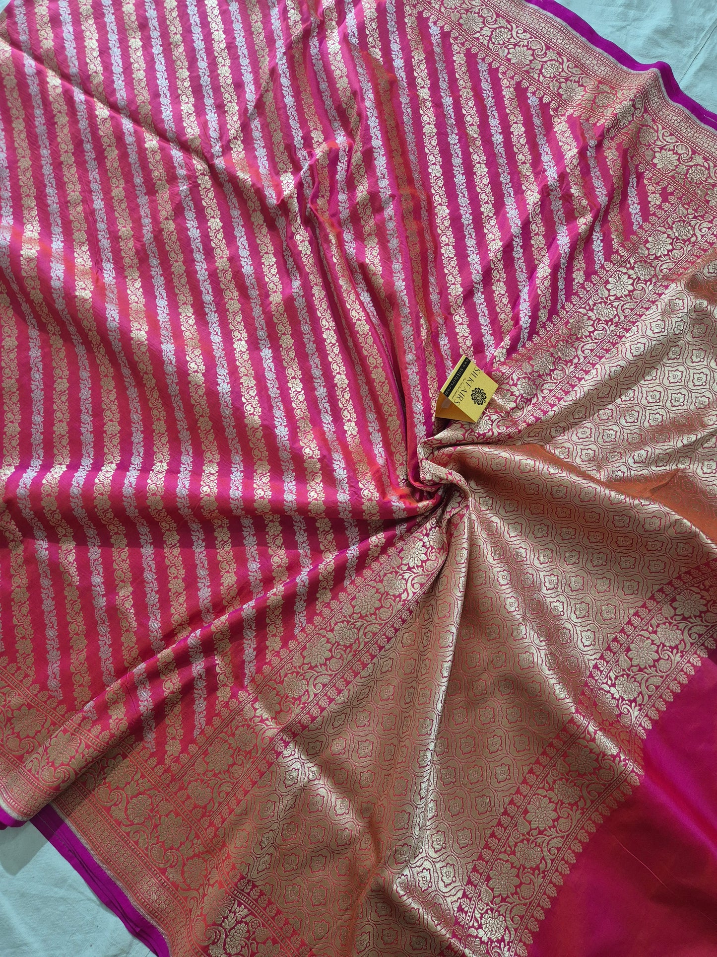 Pure Katan Silk Banarasi Handloom Saree -All Over Sona Roopa Work