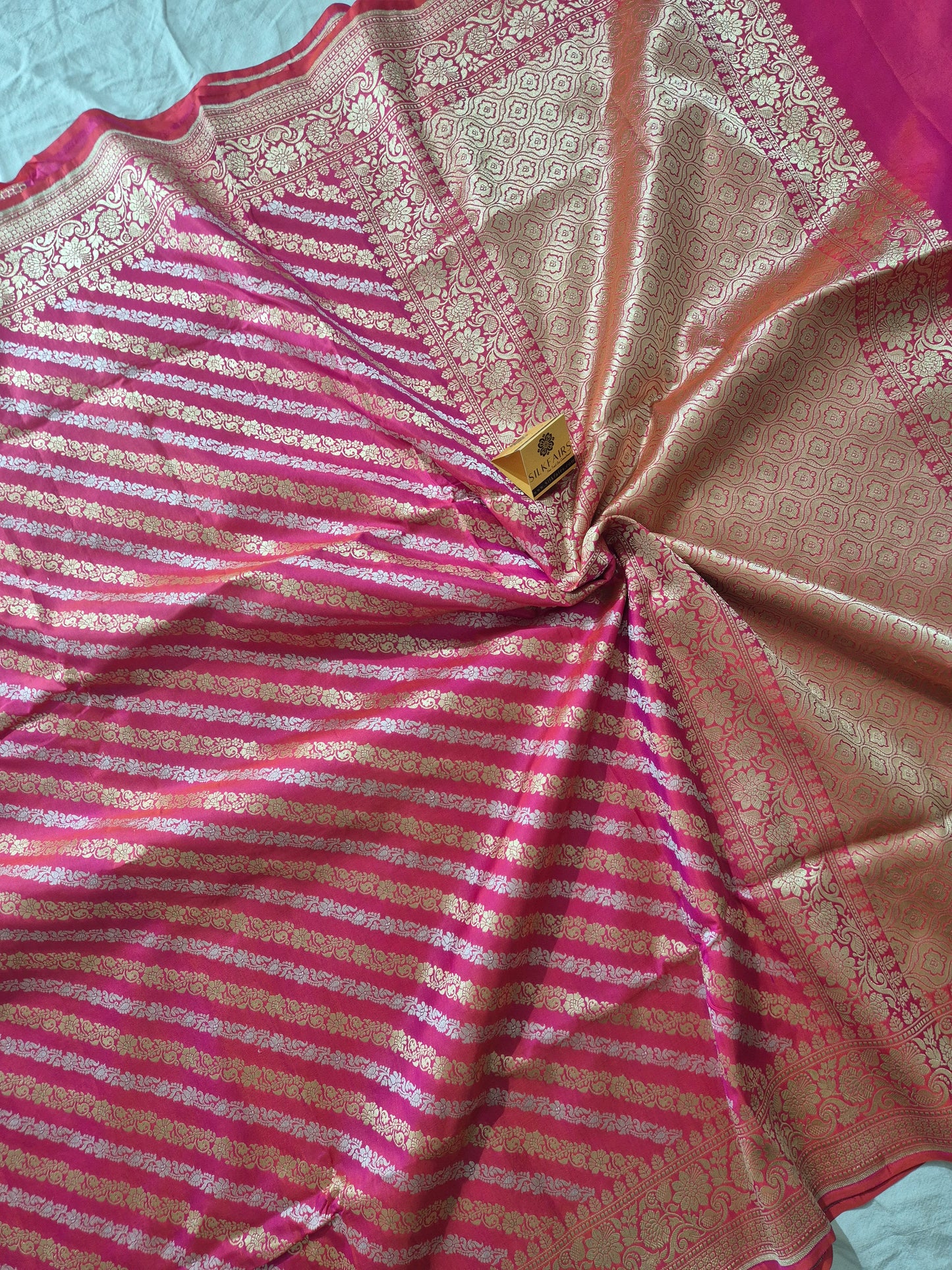 Pure Katan Silk Banarasi Handloom Saree -All Over Sona Roopa Work