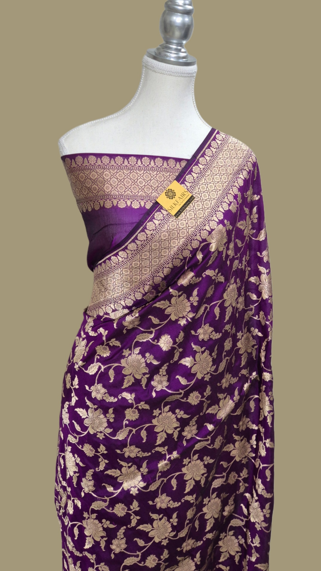 Pure Katan Silk Banarasi Handloom Saree  -All Over Work