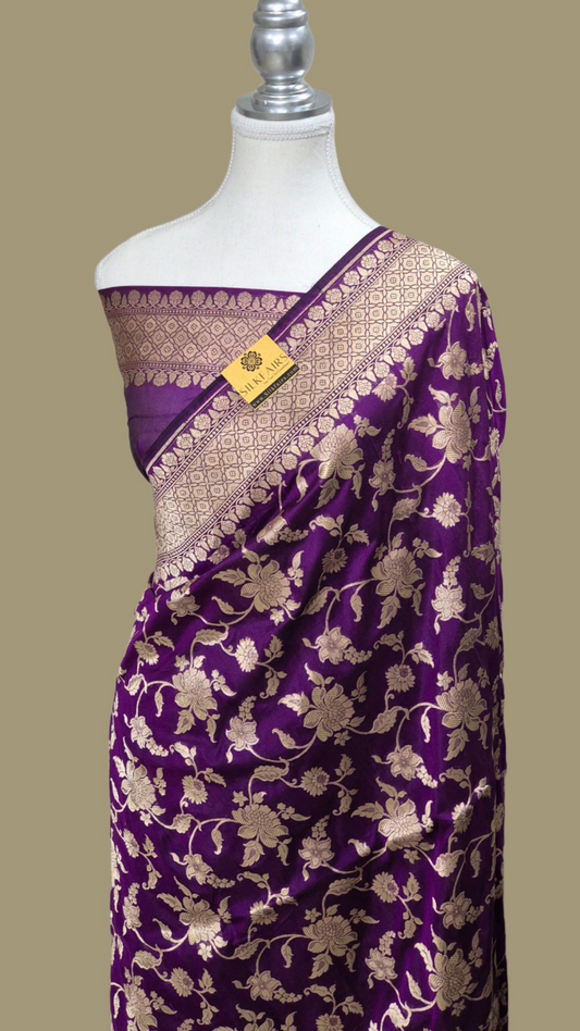 Pure Katan Silk Banarasi Handloom Saree  -All Over Work