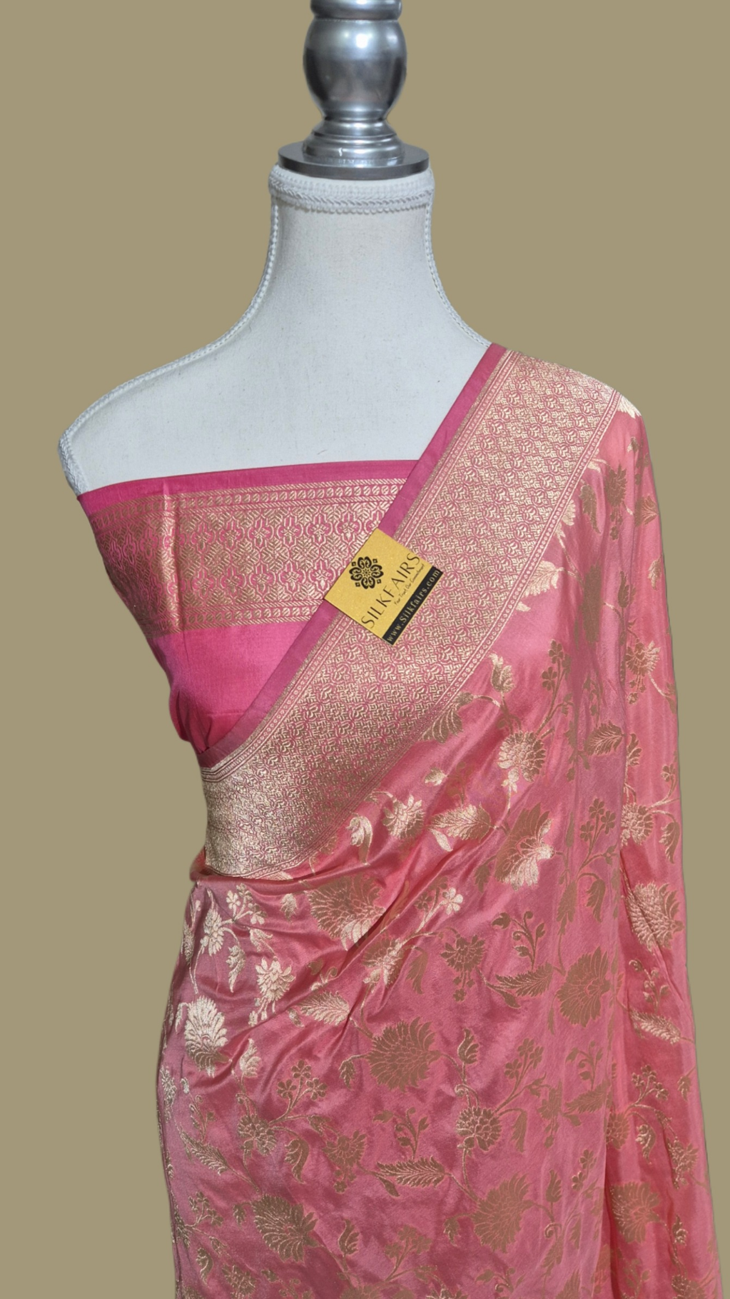Pure Katan Silk Banarasi Handloom Saree -All Over Work