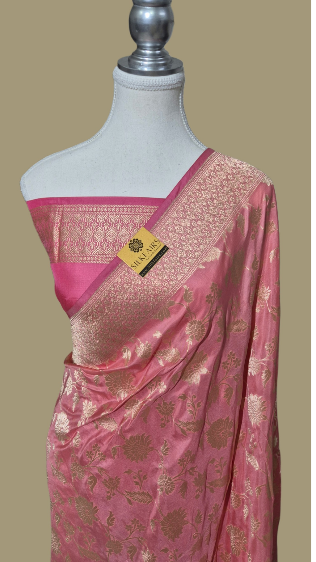 Pure Katan Silk Banarasi Handloom Saree -All Over Work