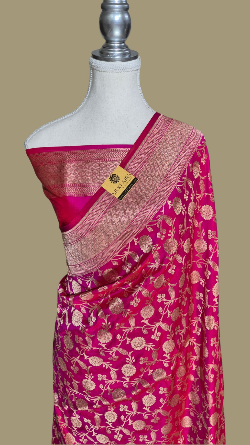 Pure Katan Silk Banarasi Handloom Saree -All Over Work