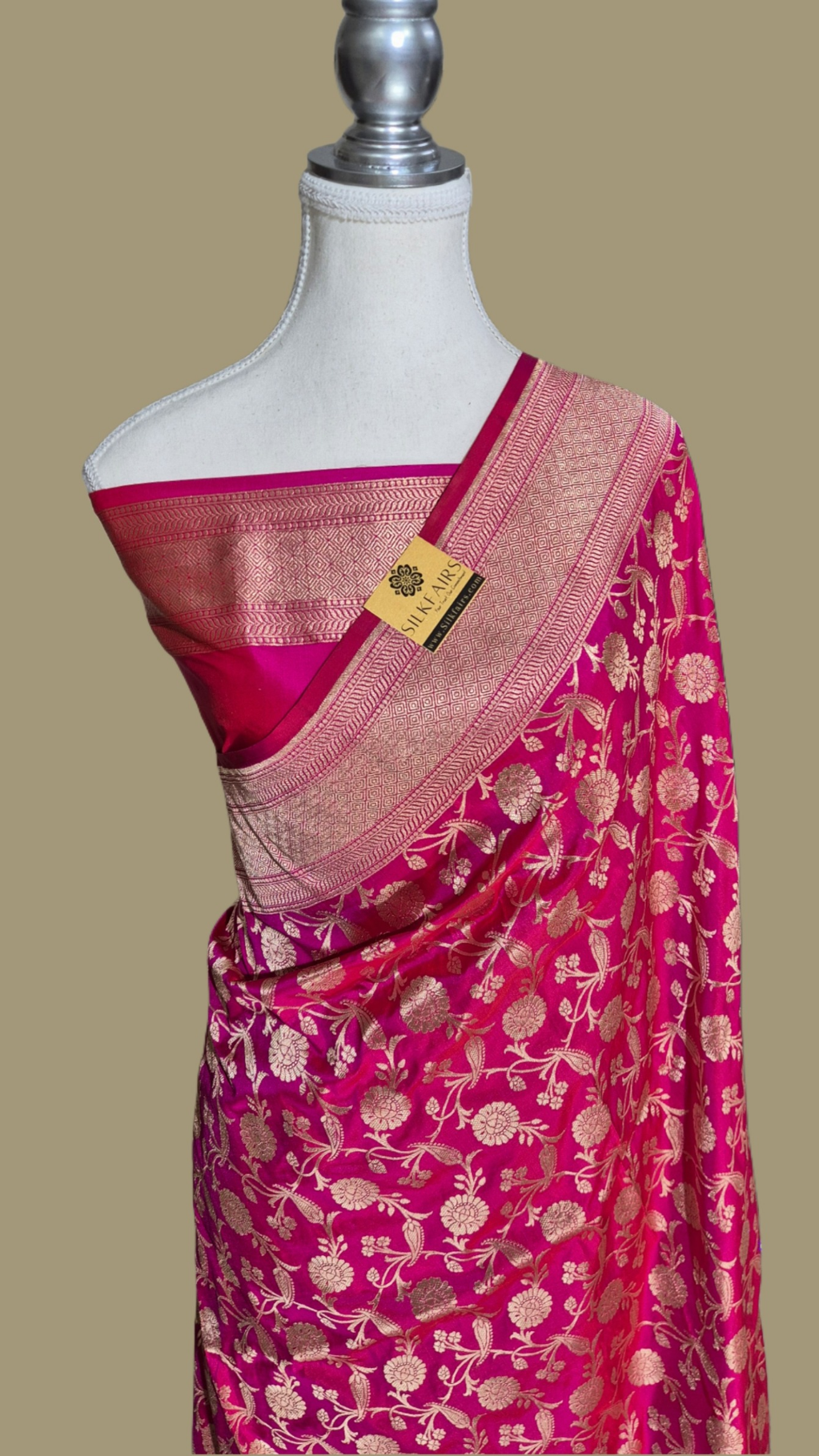 Pure Katan Silk Banarasi Handloom Saree -All Over Work