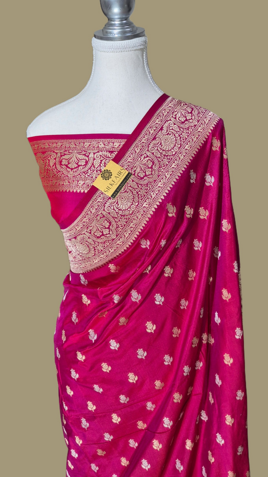 Pure Katan Silk Banarasi Handloom Saree -All Over Sona Roopa Work