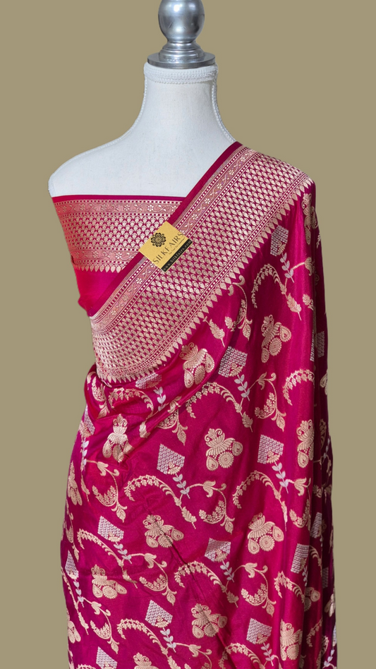 Pure Katan Silk Banarasi Handloom Saree -All Over Sona Roopa Work