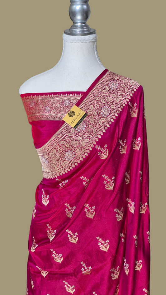 Pure Katan Silk Banarasi Handloom Saree -All Over Sona Roopa Work