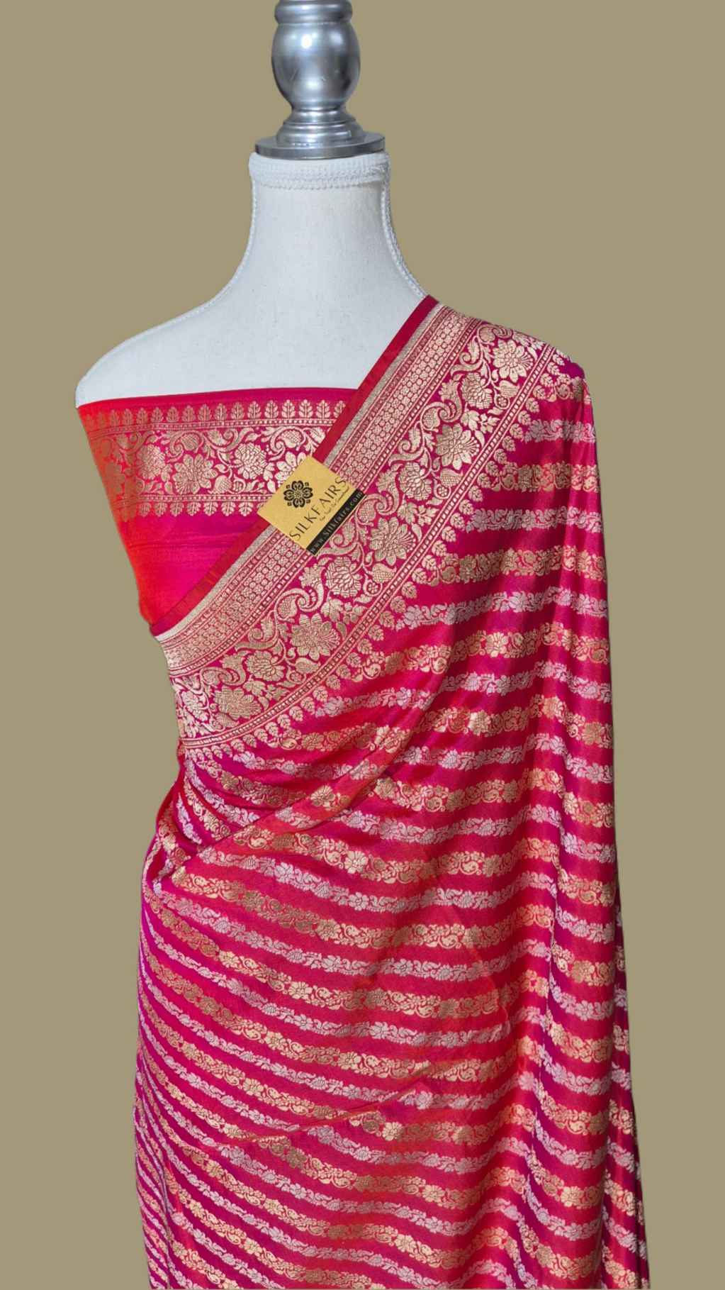 Pure Katan Silk Banarasi Handloom Saree -All Over Sona Roopa Work