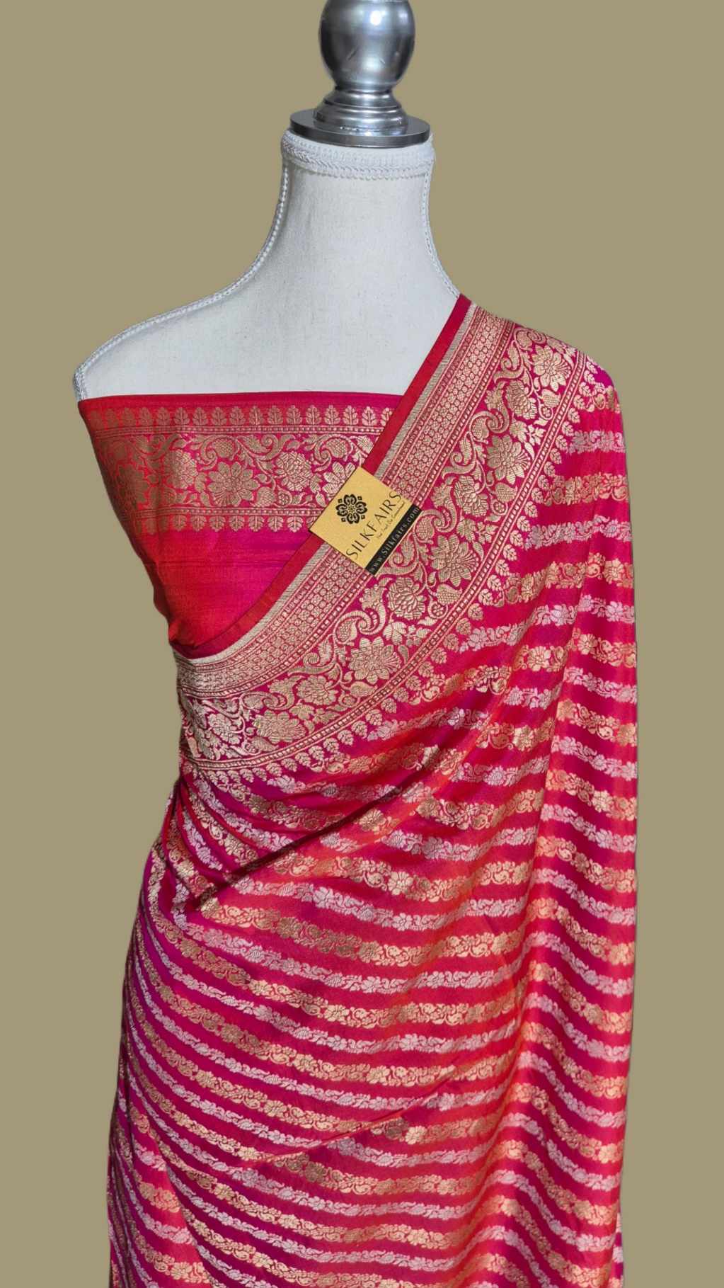 Pure Katan Silk Banarasi Handloom Saree -All Over Sona Roopa Work