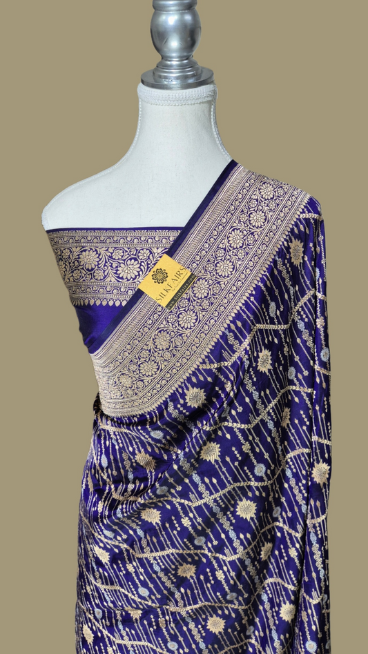 Pure Katan Silk Banarasi Handloom Saree -All Over Sona Roopa Work
