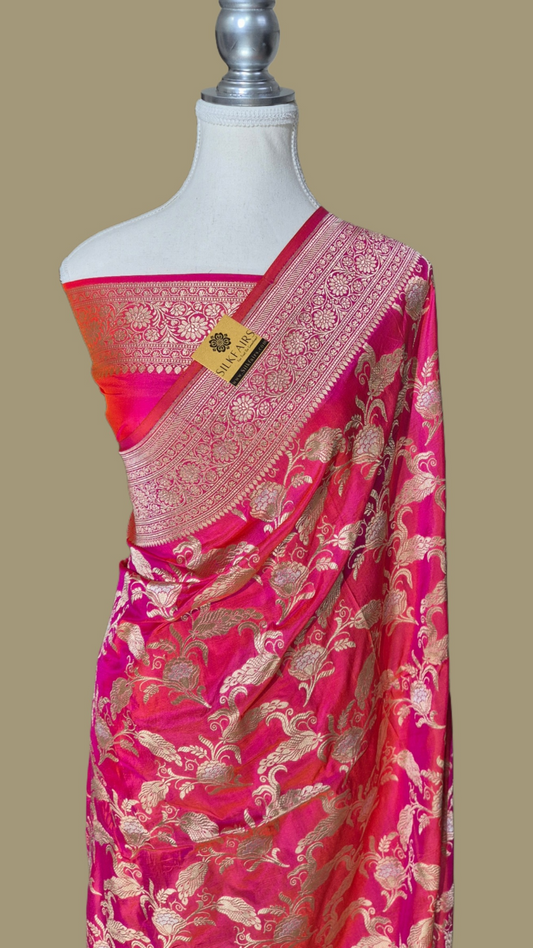 Pure Katan Silk Banarasi Handloom Saree -All Over Sona Roopa Work