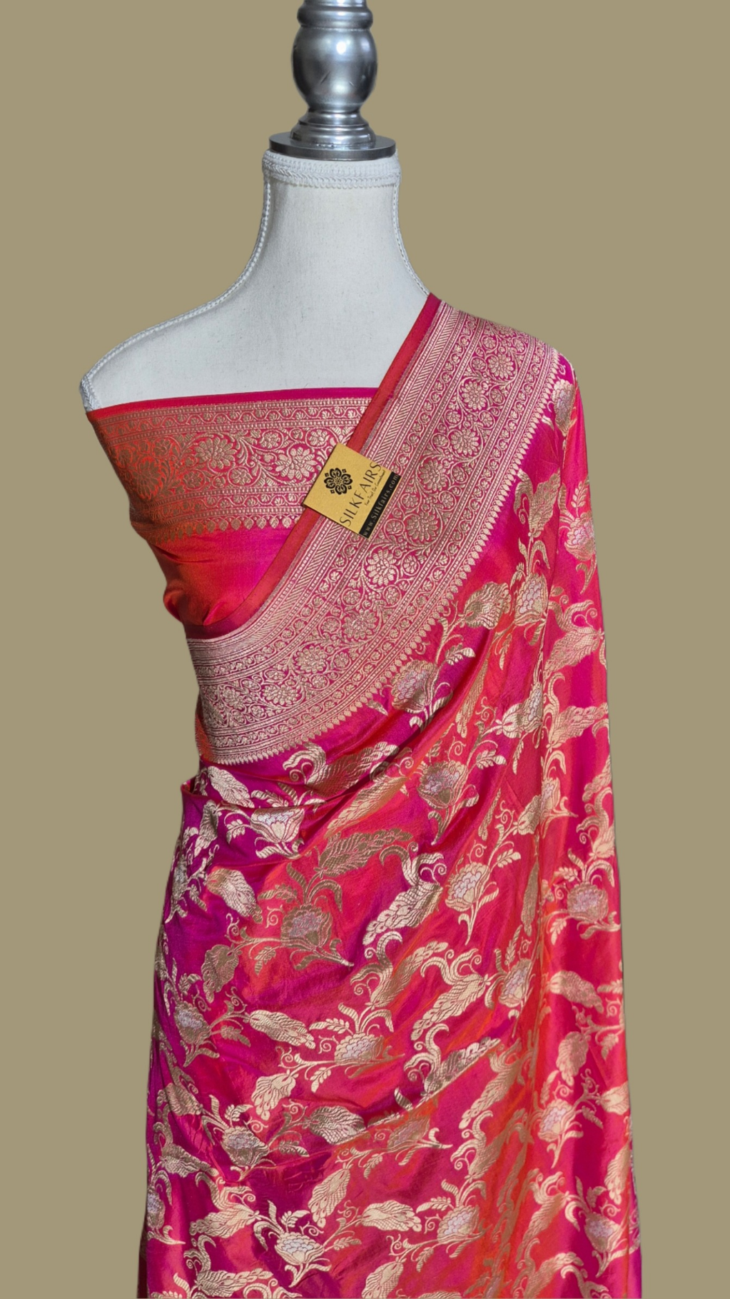 Pure Katan Silk Banarasi Handloom Saree -All Over Sona Roopa Work