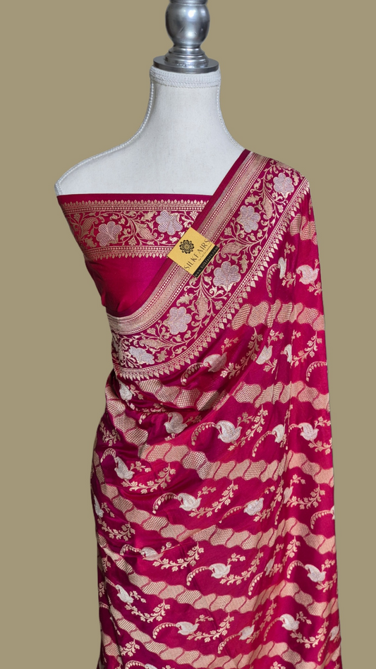 Pure Katan Silk Banarasi Handloom Saree -All Over Sona Roopa Work