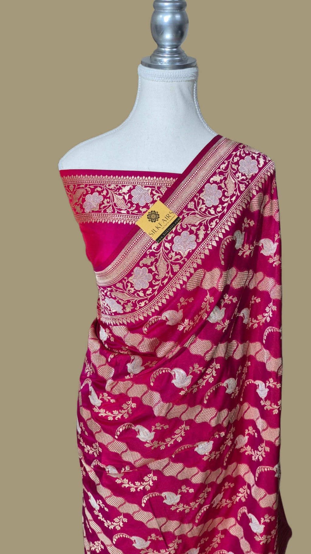 Pure Katan Silk Banarasi Handloom Saree -All Over Sona Roopa Work