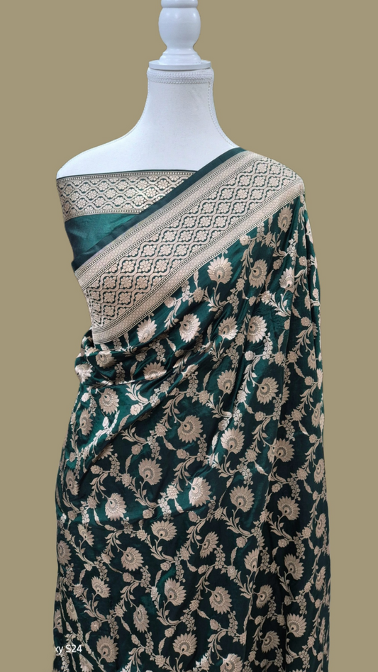 Pure Katan Silk Banarasi Handloom Saree -All Over Work