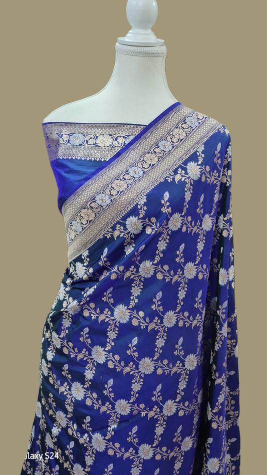 Pure Katan Silk Banarasi Handloom Saree -All Over Work
