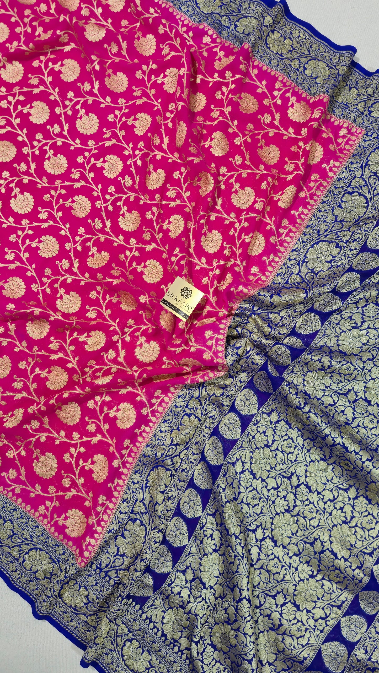 Khaddi Georgette Handloom Banarasi Saree