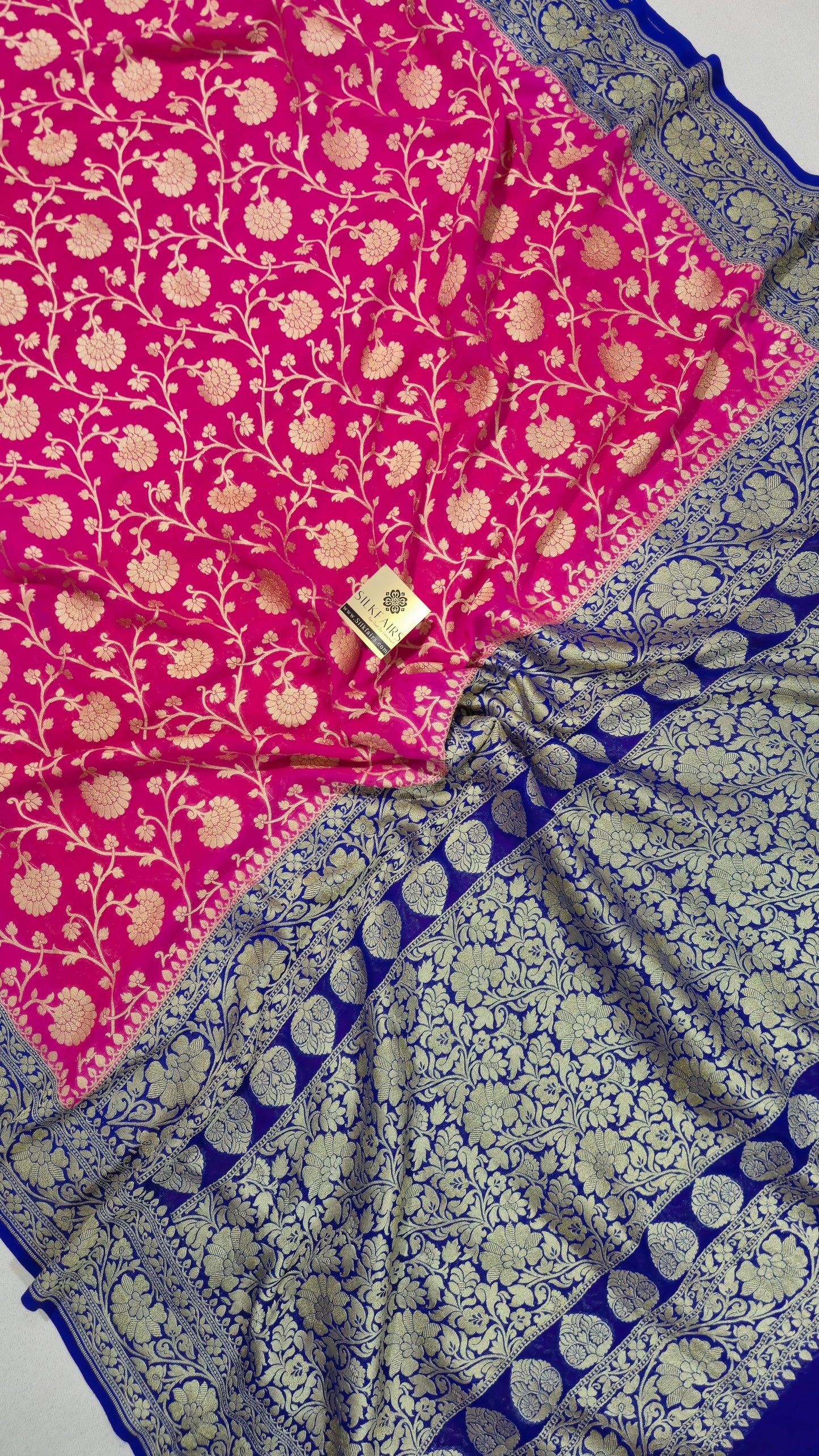 Khaddi Georgette Handloom Banarasi Saree