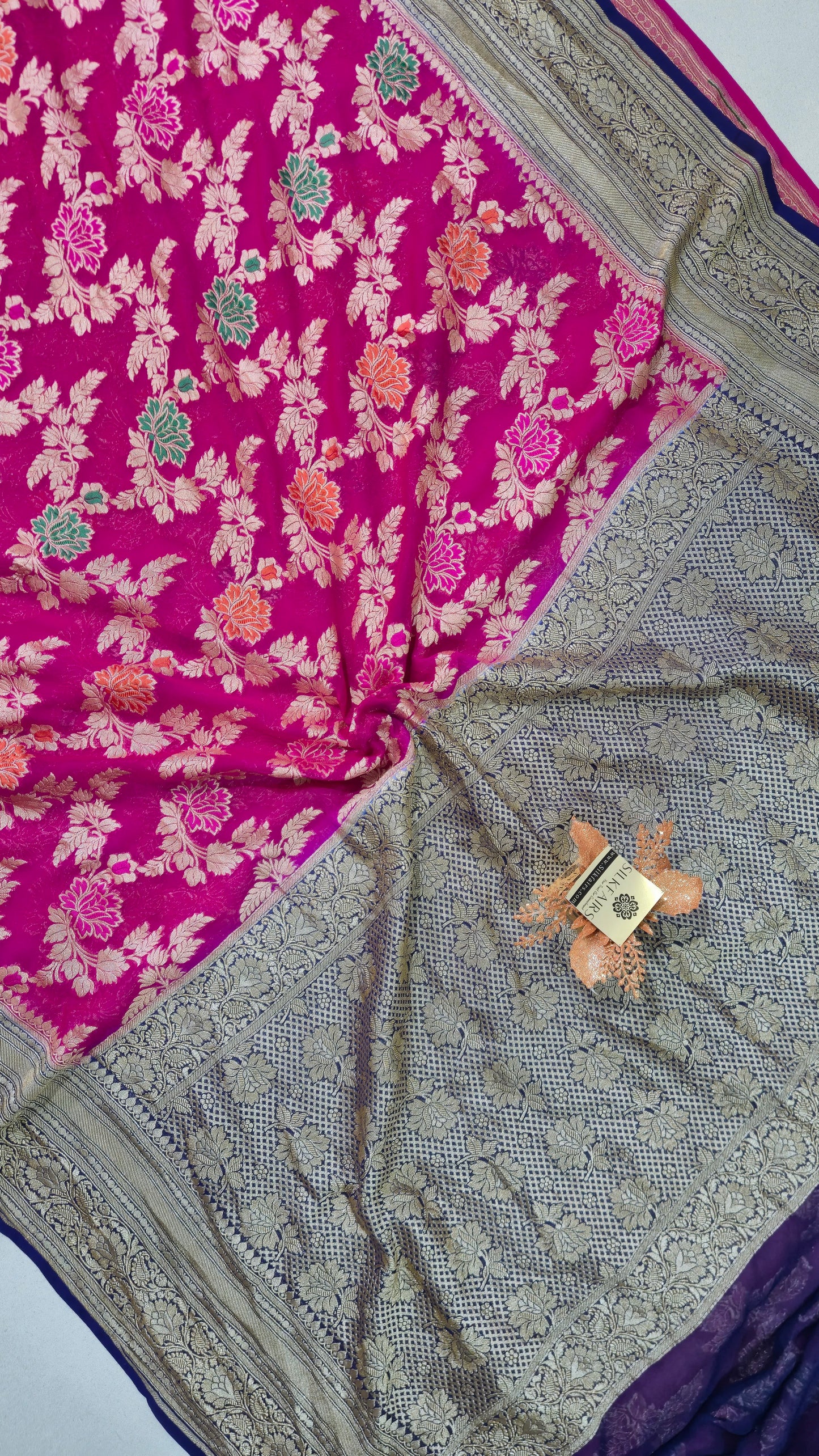Khaddi Georgette Handloom Banarasi Saree