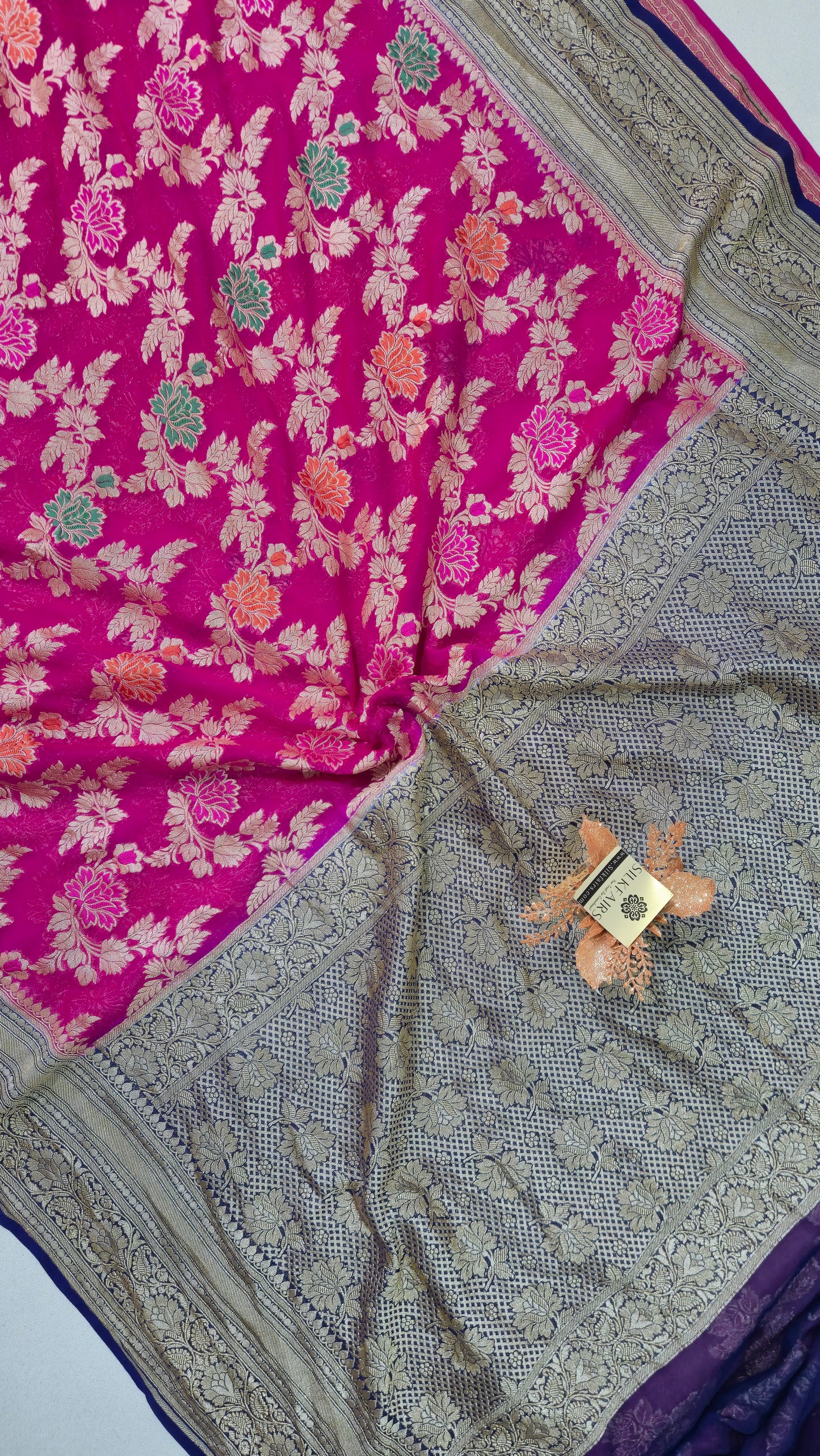 Khaddi Georgette Handloom Banarasi Saree