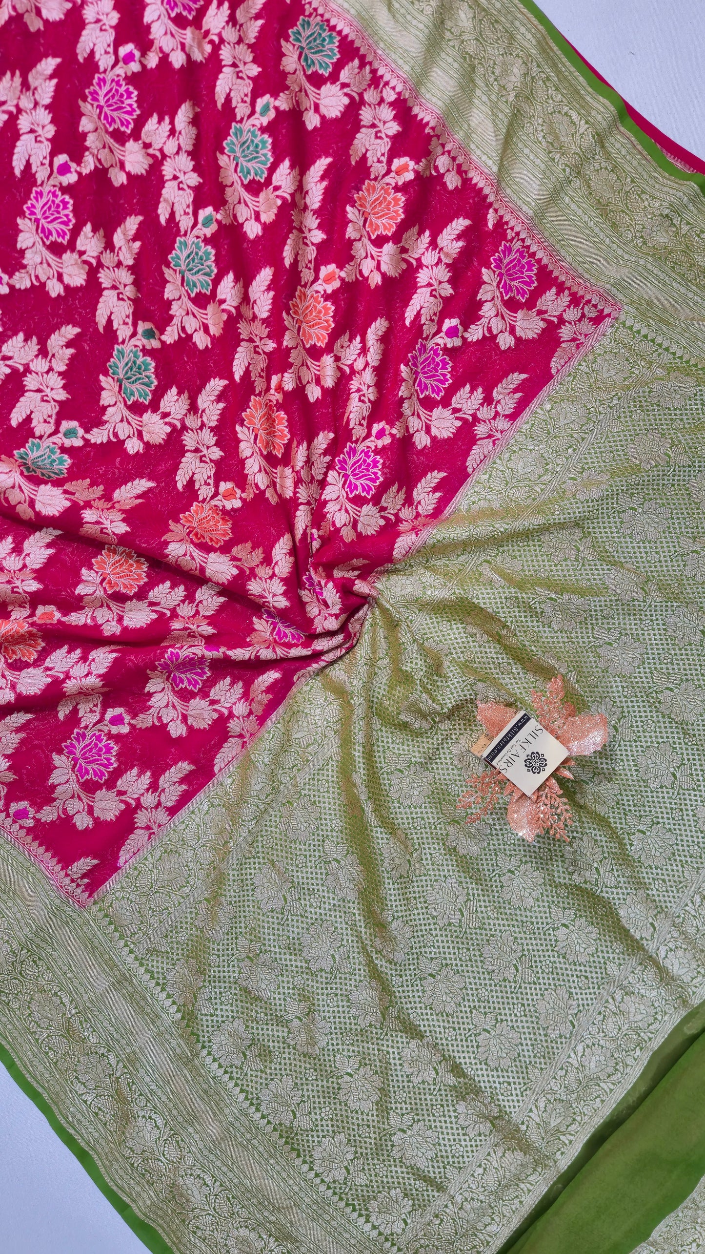 Khaddi Georgette Handloom Banarasi Saree