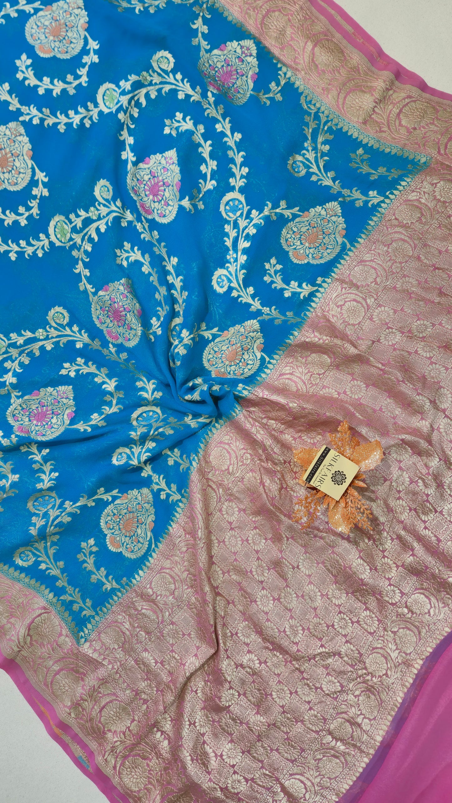 Khaddi Georgette Handloom Banarasi Saree