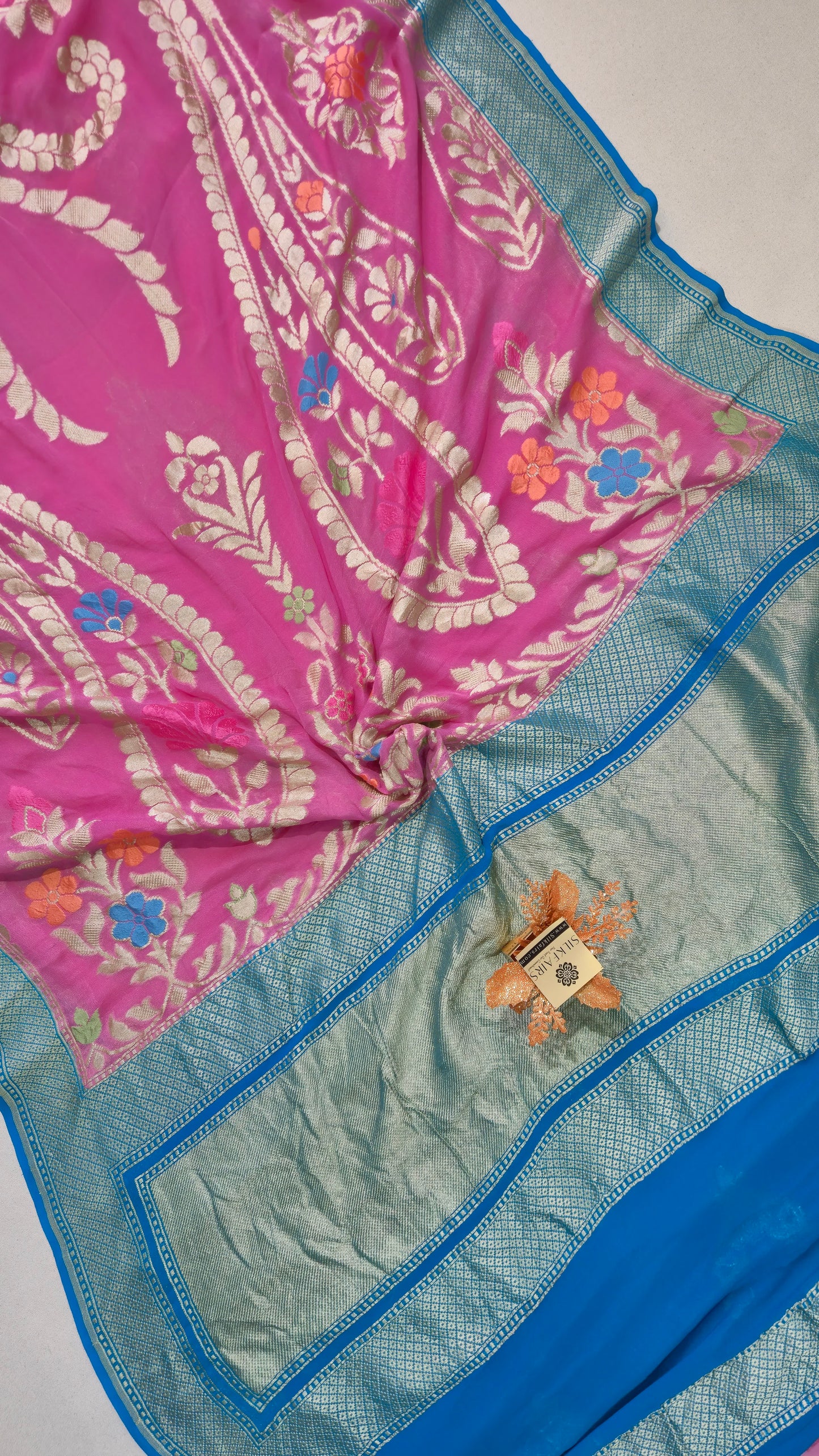 Khaddi Georgette Handloom Banarasi Saree