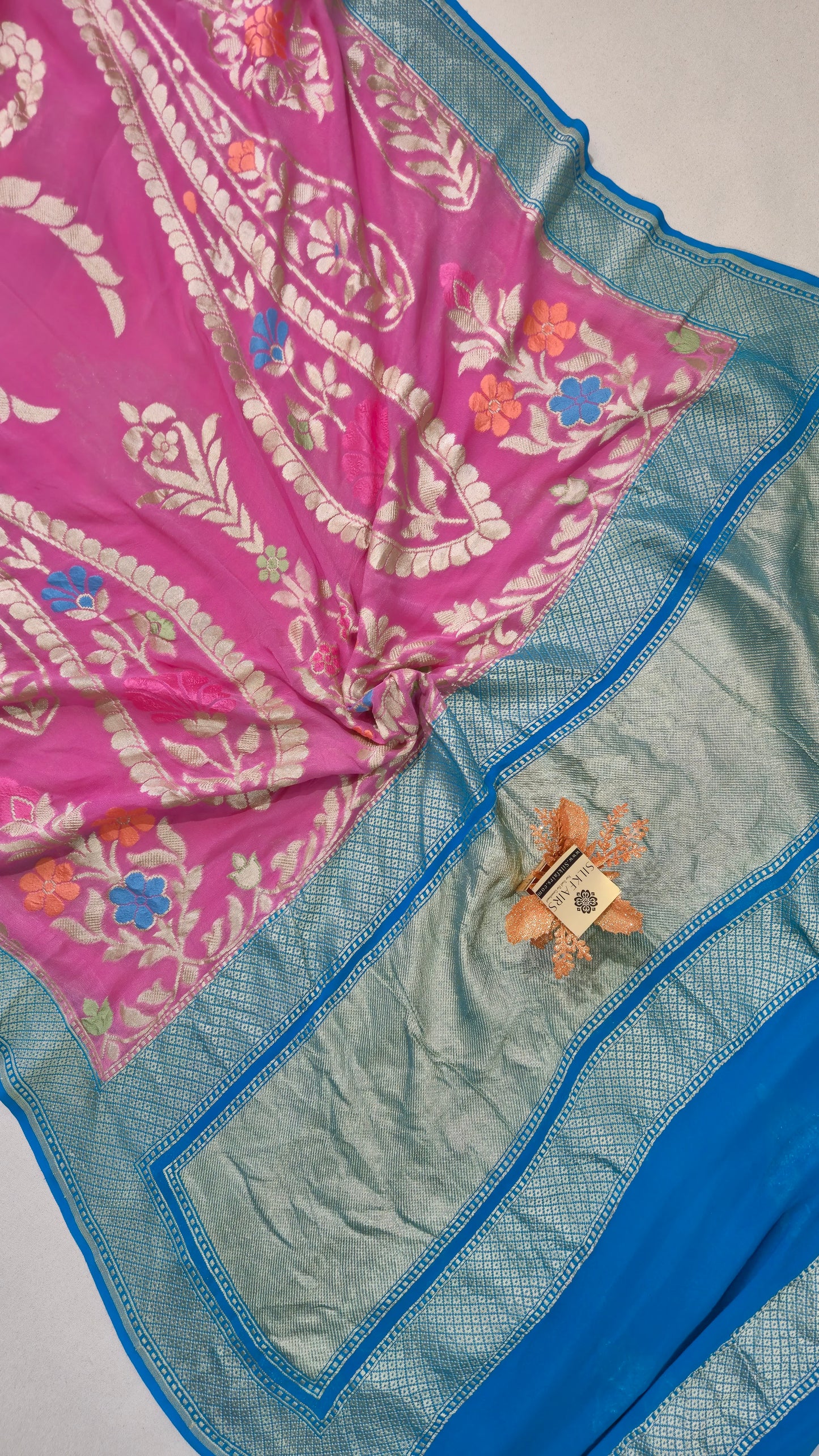 Khaddi Georgette Handloom Banarasi Saree