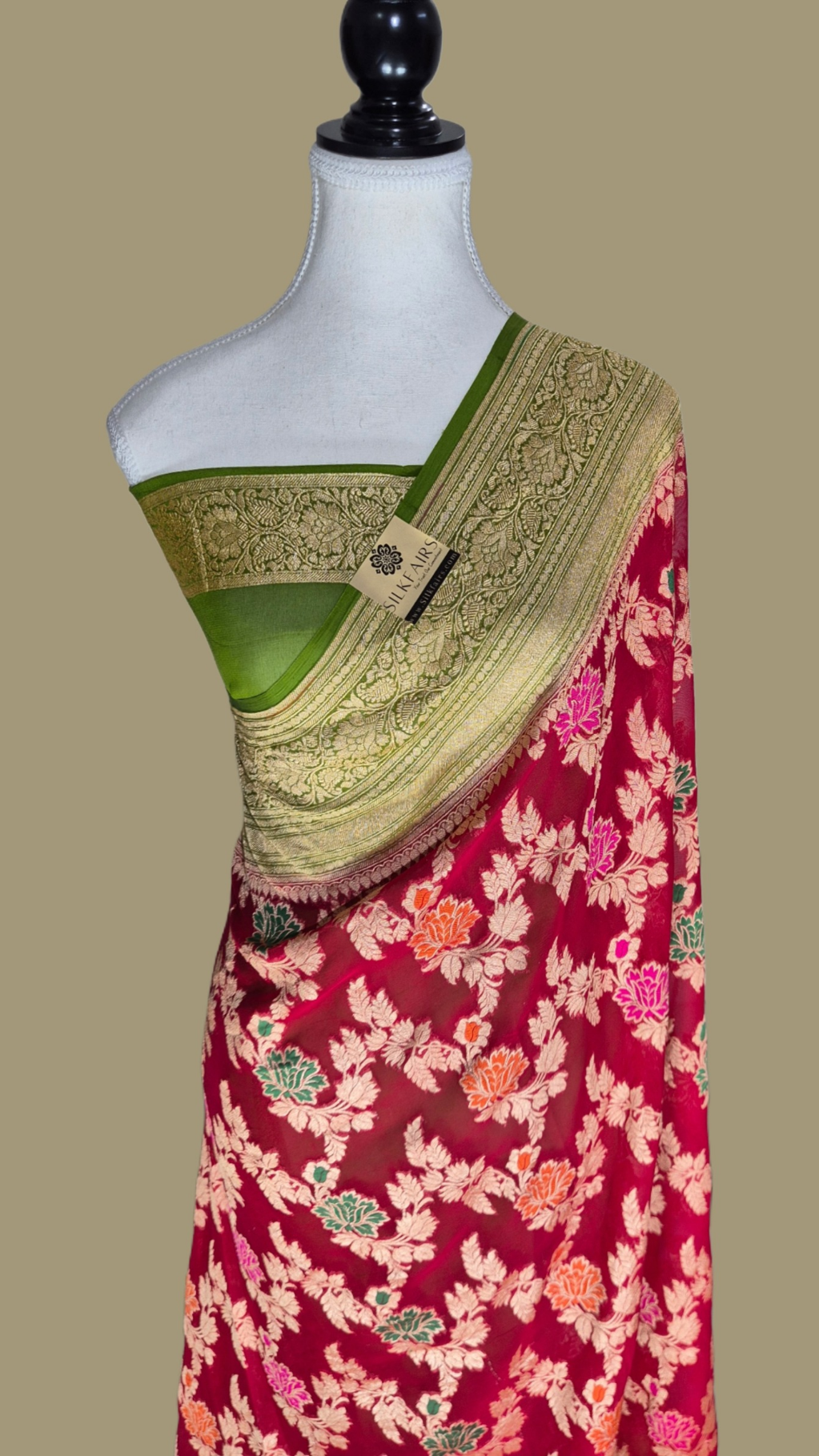Khaddi Georgette Handloom Banarasi Saree
