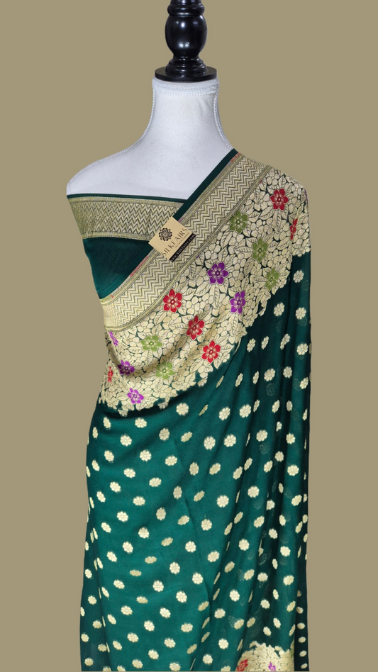 Khaddi Georgette Handloom Banarasi Saree