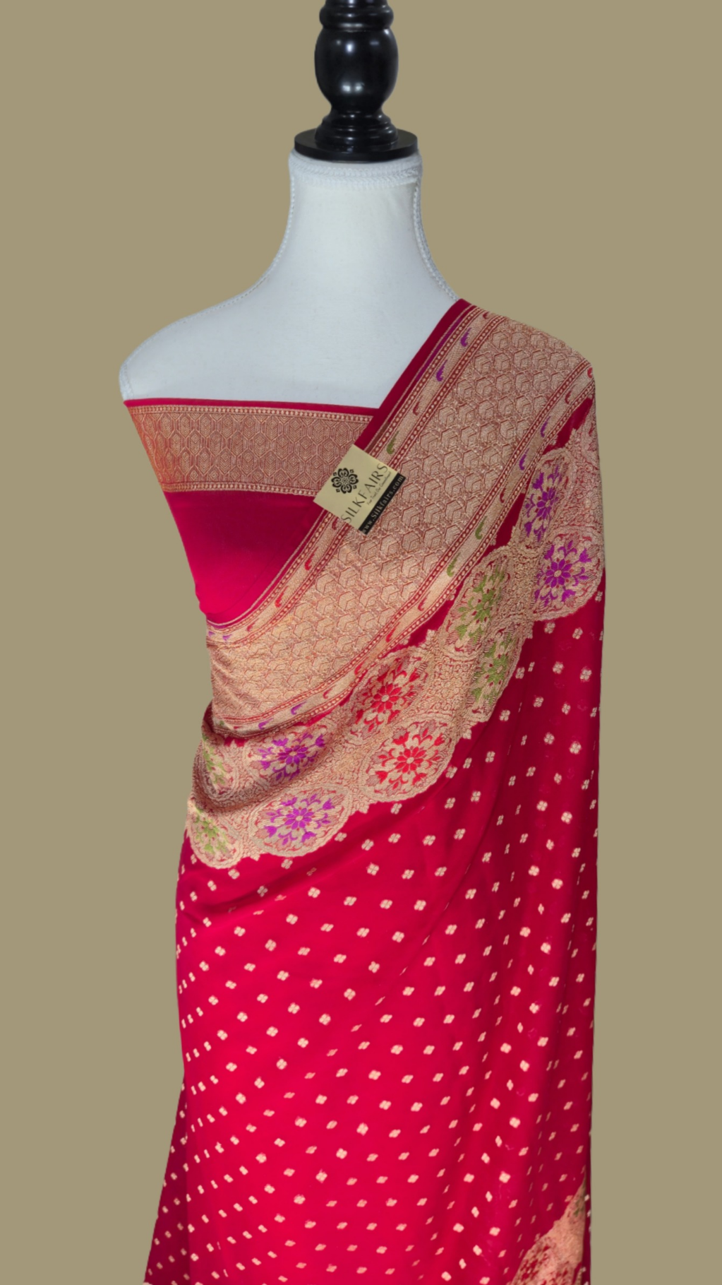 Khaddi Georgette Handloom Banarasi Saree