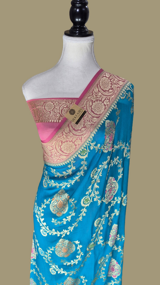 Khaddi Georgette Handloom Banarasi Saree