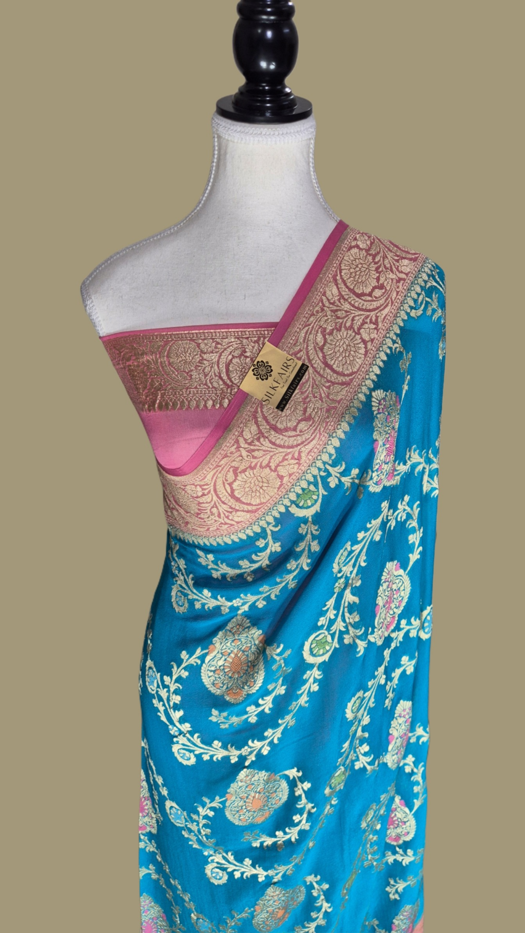 Khaddi Georgette Handloom Banarasi Saree