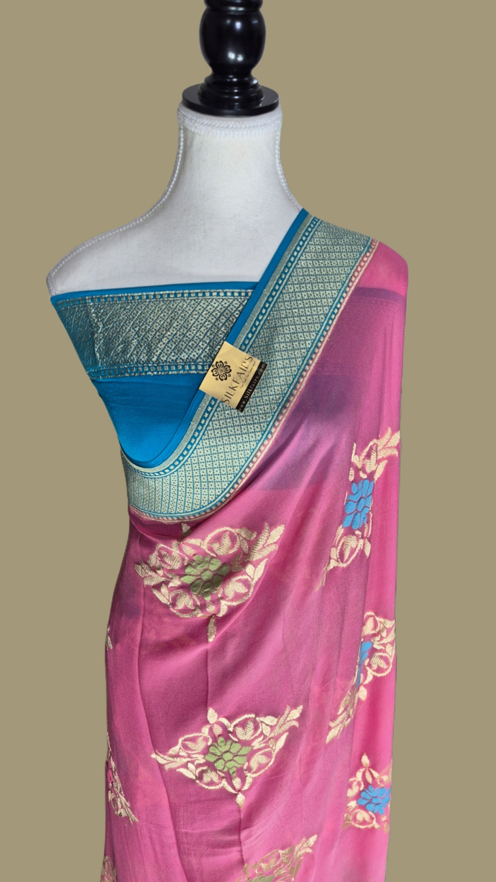 Khaddi Georgette Handloom Banarasi Saree