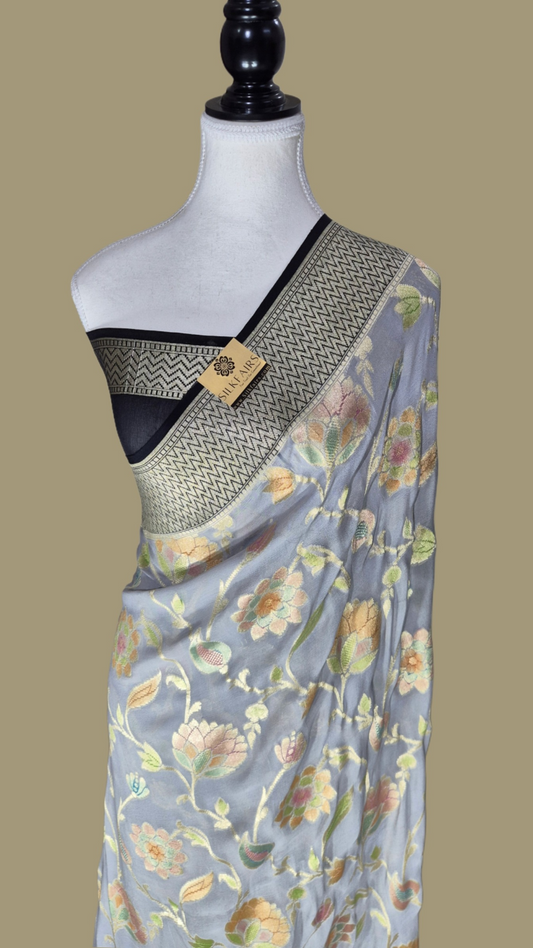 Khaddi Georgette Handloom Banarasi Saree