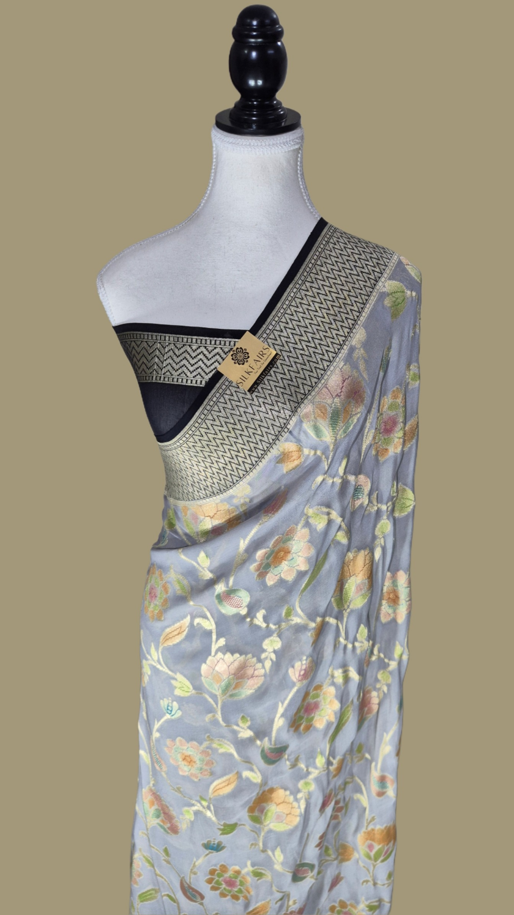 Khaddi Georgette Handloom Banarasi Saree