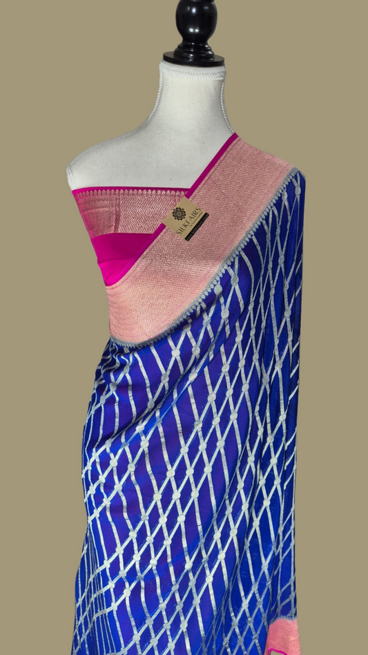 Khaddi Georgette Handloom Banarasi Saree