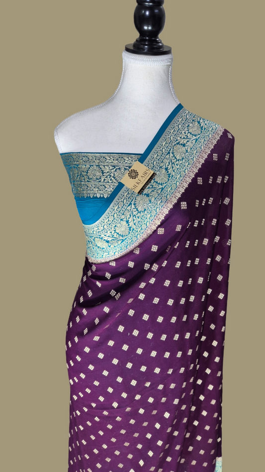 Khaddi Georgette Handloom Banarasi Saree