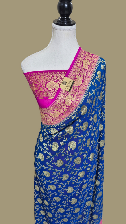 Khaddi Georgette Handloom Banarasi Saree