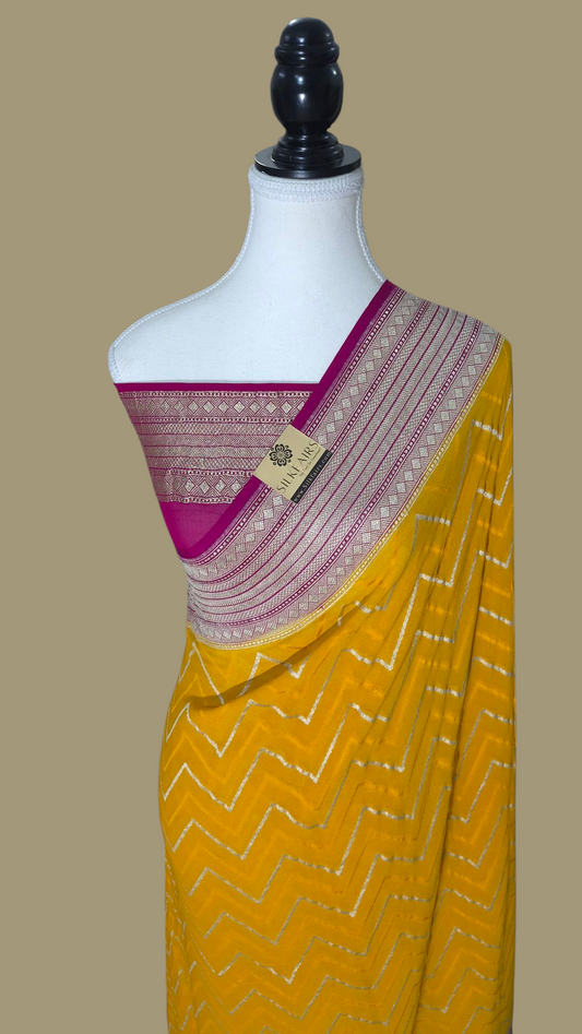 Khaddi Georgette Handloom Banarasi Saree