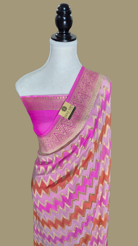 Khaddi Georgette Handloom Banarasi Saree