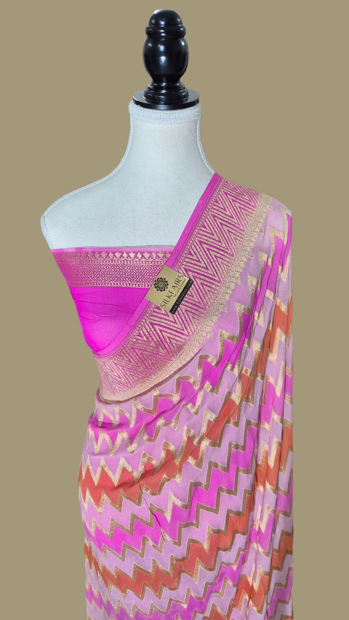 Khaddi Georgette Handloom Banarasi Saree