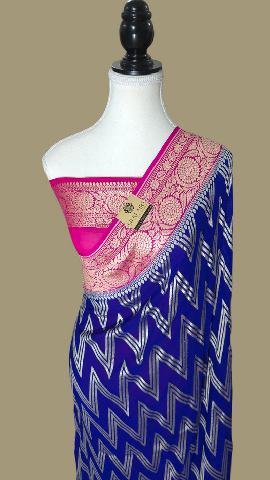 Khaddi Georgette Handloom Banarasi Saree