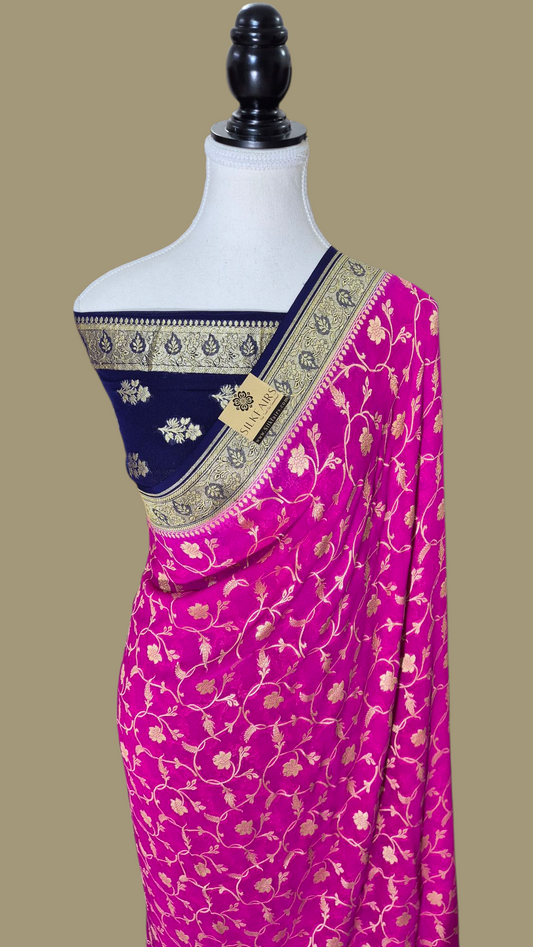 Khaddi Georgette Handloom Banarasi Saree