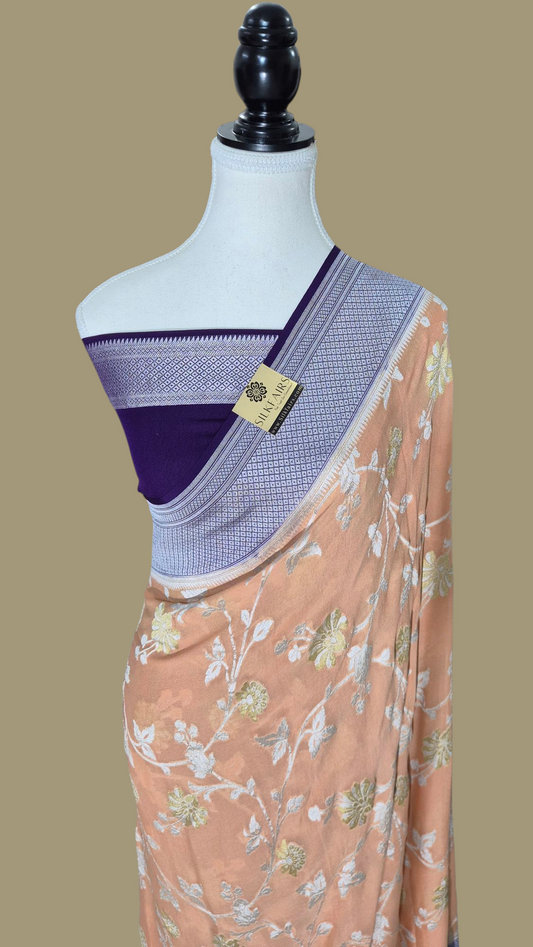 Khaddi Georgette Handloom Banarasi Saree