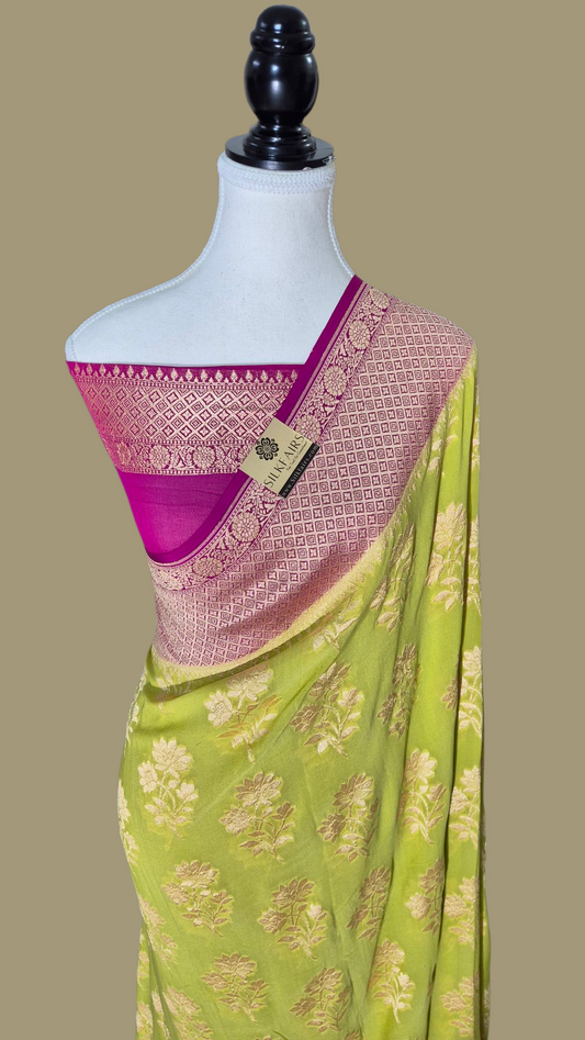 Khaddi Georgette Handloom Banarasi Saree